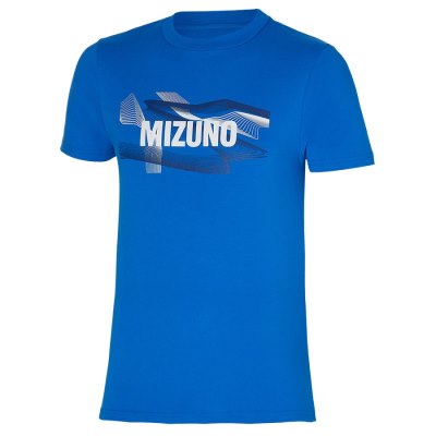 Camisa Mizuno Estampados Tee Hombre - Azules - Chile M562GWKNOS